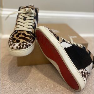 Christian Louboutin animal print calf hair sneakers